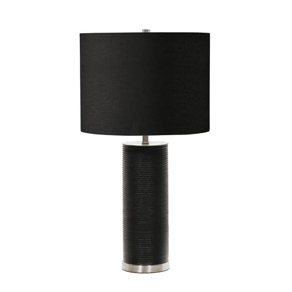 Bordlampe porcelæn elegant sort 65 cm Ripple E27 60W Elstead