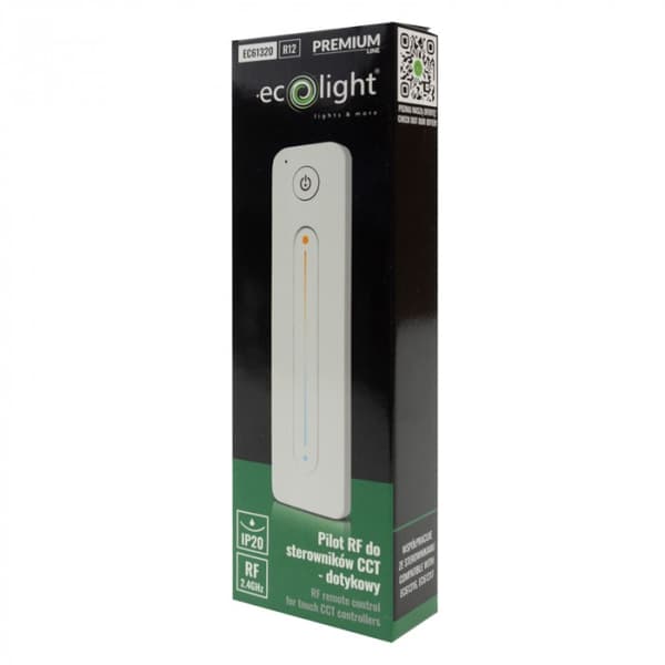 Fjernbetjening til LED-strips R12 RF til CCT-controllere, touch, hvid Ecolight