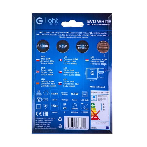 Trappbelysning 1x0.6W LED EVO EKS0476 Eko-Light