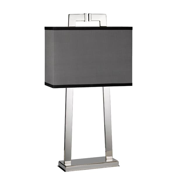 Bordlampe metal krom med grå skærm Magro E27 60W Elstead