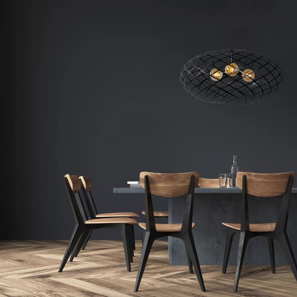 Moderne sort pendellampe WOLFRAM 3xE27 60W Lucide