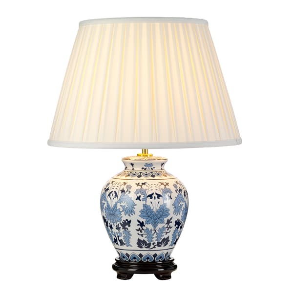 Bordslampa keramik vitblå modern Linyi E27 60W Designer's Lightbox