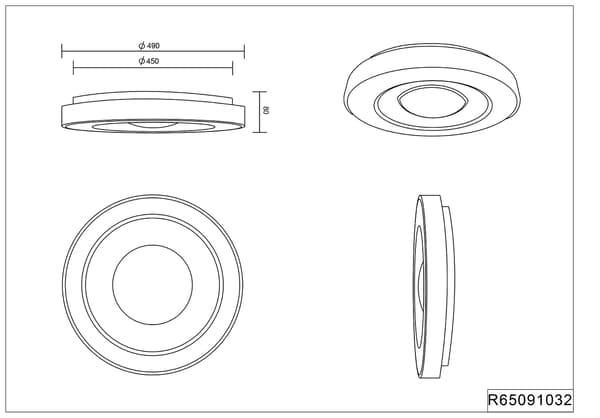 Plafon loftlampe moderne indbygget LED ARCO sort RL R65091032