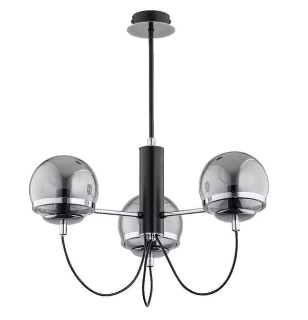 Lampskärm i glas, grå kula E27 Alfa