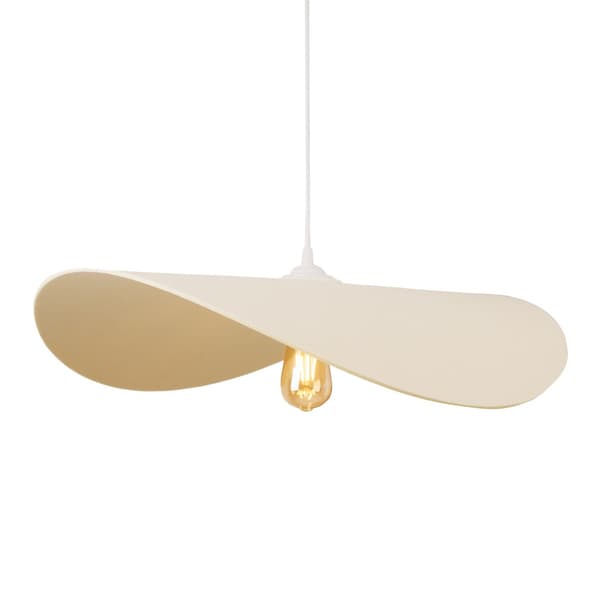 Pendellampe rund cremefarvet filtskærm PAN 1xE27 15W P0585 Maxlight