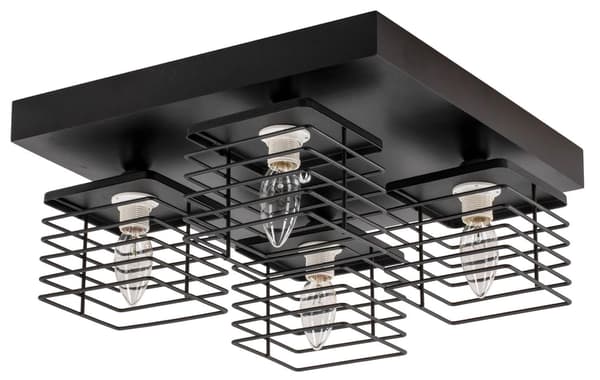 Helio 4P Lampex loftlampe med træbase