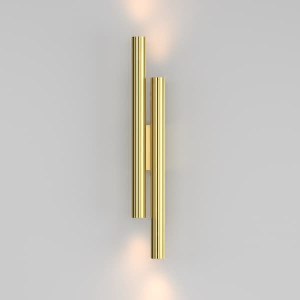 Moderne væglampe riflet rør messing LED 24W CALIPSO Maytoni Technical