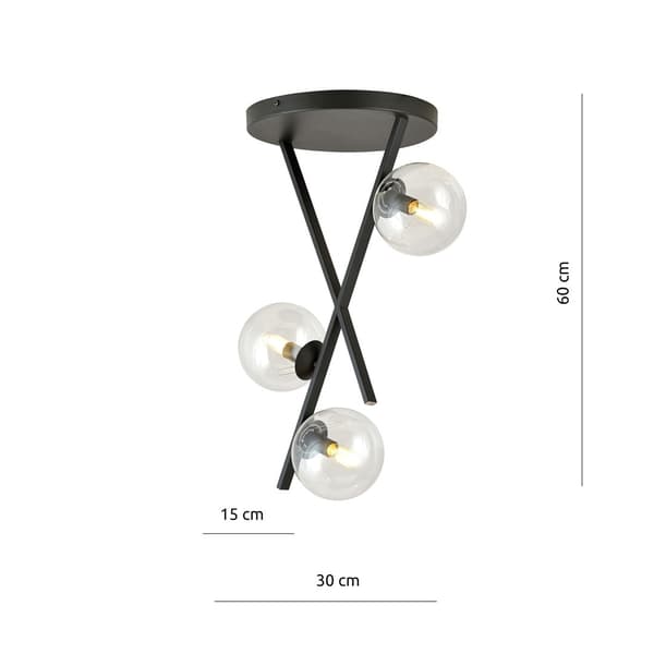 Loftlampe lysekrone RIVER 3 TRANSPARENT Emibig 1195/3