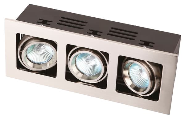 Justerbar forsænket armatur sølv rektangulær 3xGU5.3 50W BOX Maxlight