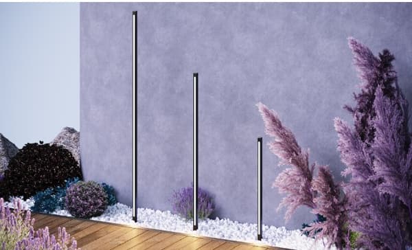 Maytoni Pole 24W grafiitinharmaa maahan upotettava LED-puutarhapylväs
