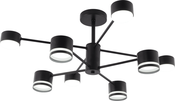 Moderne sort loftlampe Sticki 8xGX53 15W Vargo