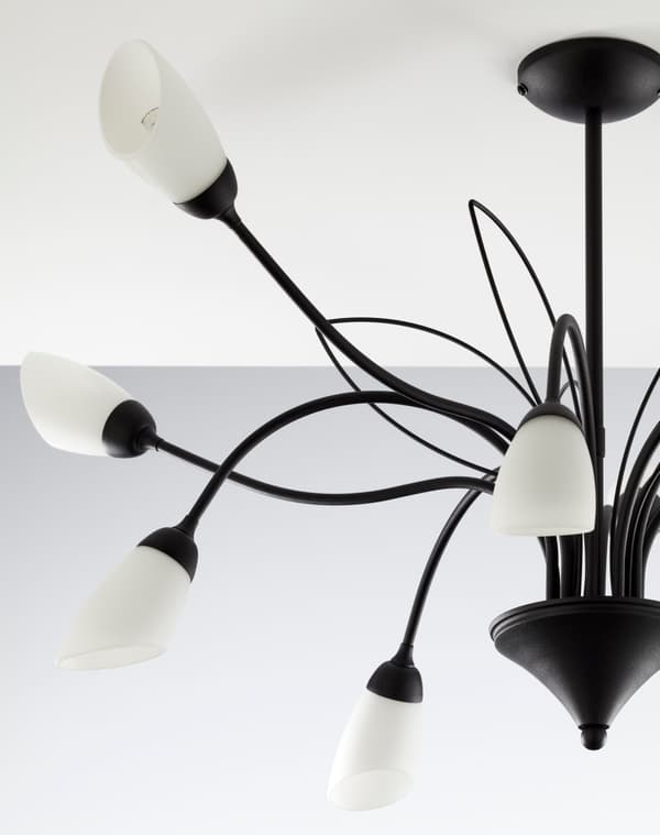 Dekorativ sort loftlampe 10xG9 14W GLORIOSA Jupiter