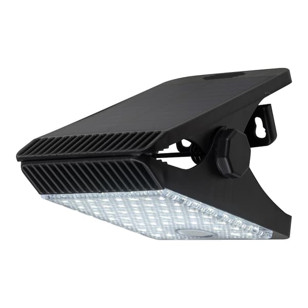 Kompakt solcellelampe med klips, sort, neutral hvid LED 4W, bevægelsessensor, IP44 CLIPS Eko-Light