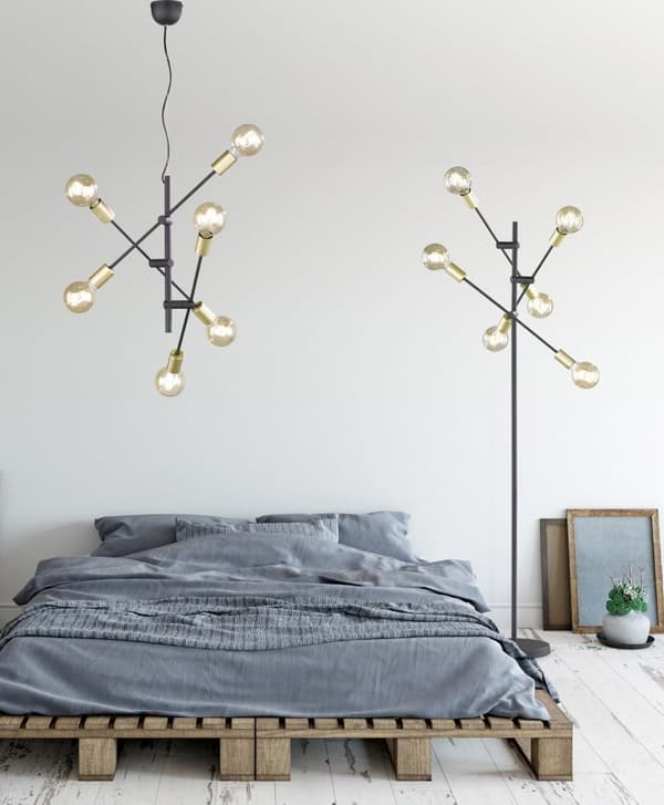Moderne lysekrone CROSS sort Trio 606700632