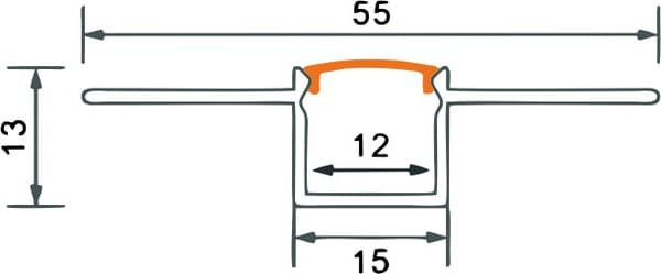 Set med 10x LED-listprofil GP02 infälld vit + frostat lock 2m Ecolight