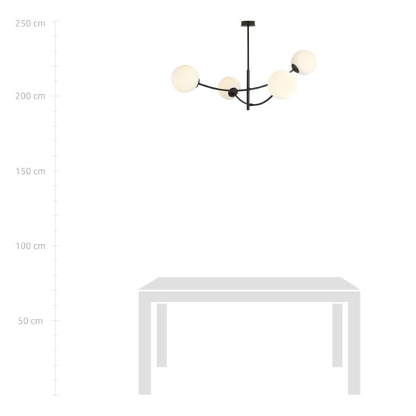 Emibig loftlampe 4xE14 40W HUNTER 4 BLACK/OPAL 1102/4