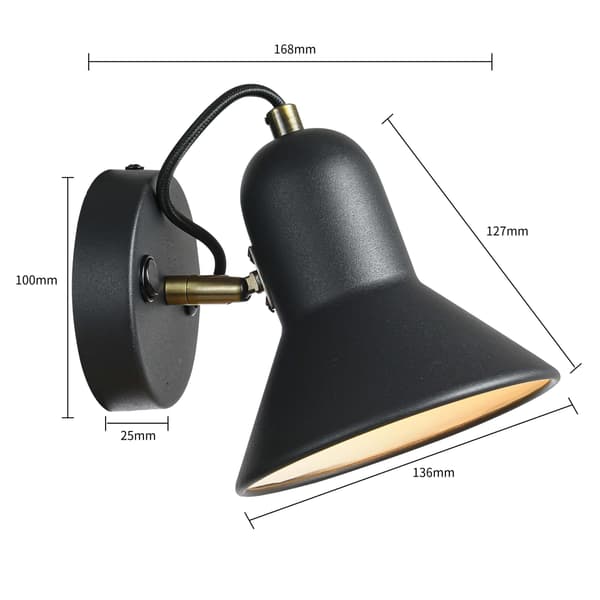 Væglampe Astama 1xE27 sort LP-1122/1W BK Light Prestige