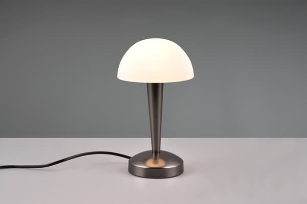 Bordlampe sort krom hvid champignon touch E14 Canaria RL