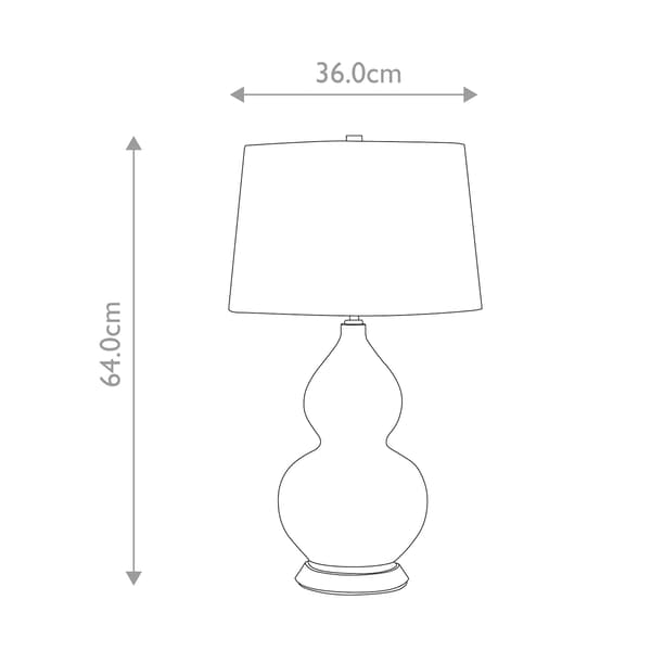 Bordlampe keramisk hvid med blå skærm Isla E27 60W Elstead