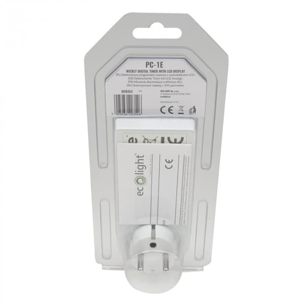 Elektronisk timer, veckoschema, strömbrytare 1800W Ecolight