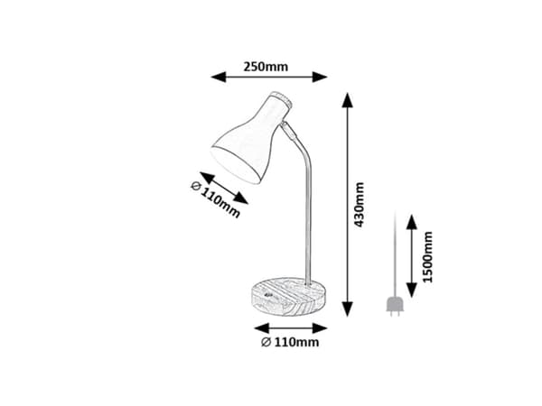 Bordlampe med træfod, mat sort E14 Ferb 74002 Rabalux