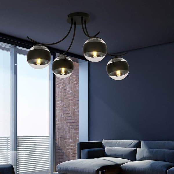 Emibig loftlampe 4xE14 40W BOSTON 4 SORT/STRIBET 1111/4