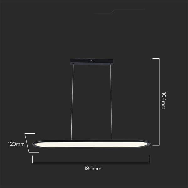 V-TAC VT-7821-10046 sort LED panel pendellampe 3000K