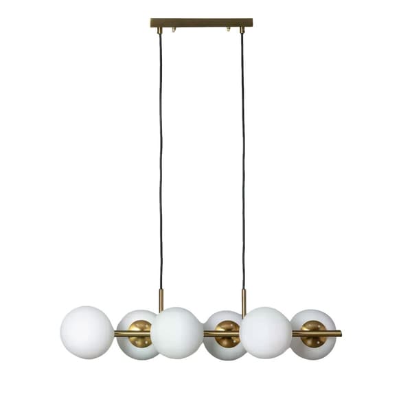 Pendellampe guld glaskugler Abruzzo Conte 6xE27