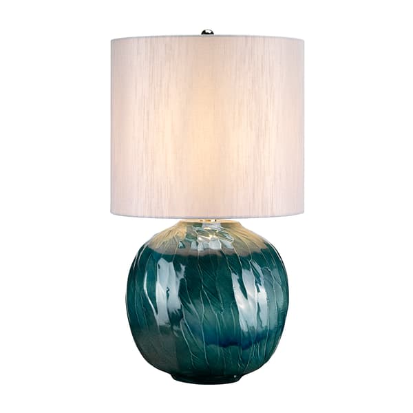 Bordslampa porslin blå rund grå Blue Globe E27 60W Elstead