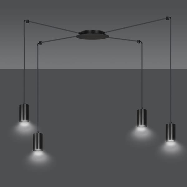 Lysekrone Emibig 4xGU10 30W TRAKER 4 BL/BLACK 524/4