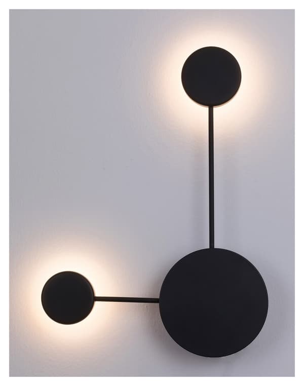 Moderne væglampe sorte LED-cirkler 7W sort Amadeo 6258 Rabalux