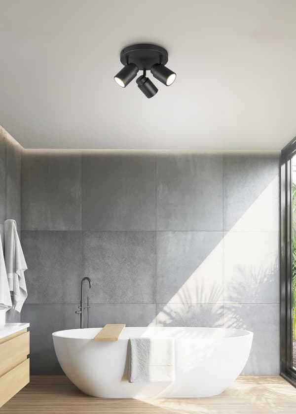 ANGELO badeværelsesloftlampe sort Trio 880430332