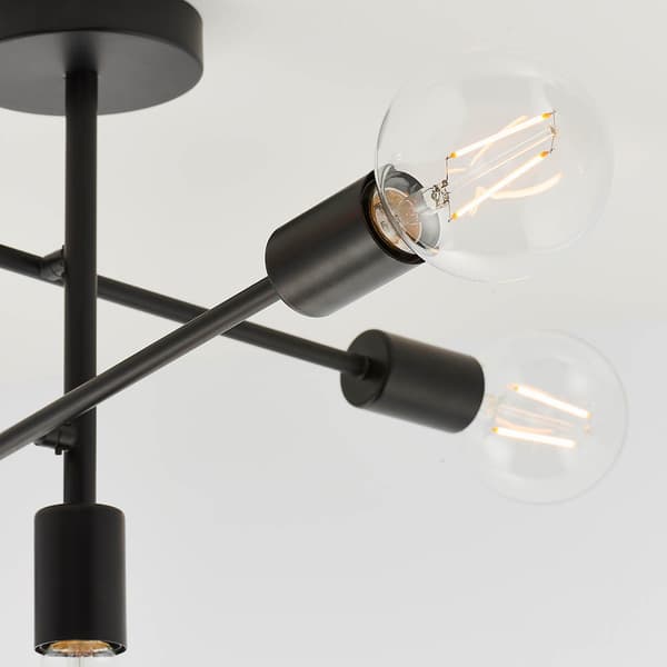 Loft-kattovalaisin mattamusta sticki 5xE27 40W STUDIO Endon
