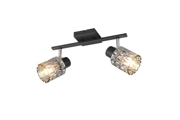 Loftlampe moderne sort røgfarvede dekorative skærme 2xE27 10W JACK RL