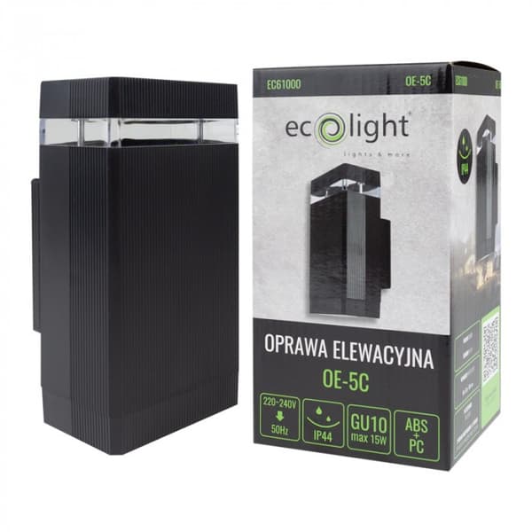 Moderni ulkoseinävalaisin musta 1xGU10 15W Ecolight