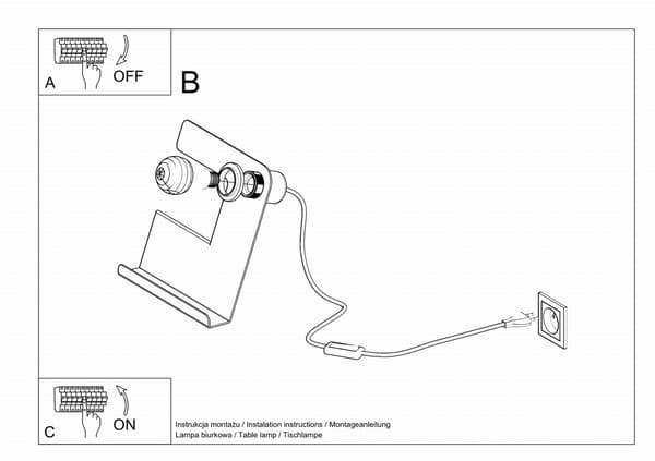 INCLINE bordlampe sort Sollux Lighting SL.0669