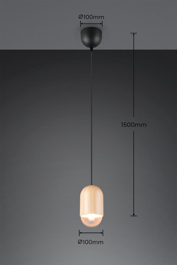 Minimalistisk træ pendellampe oval 1xE27 15W NARA RL