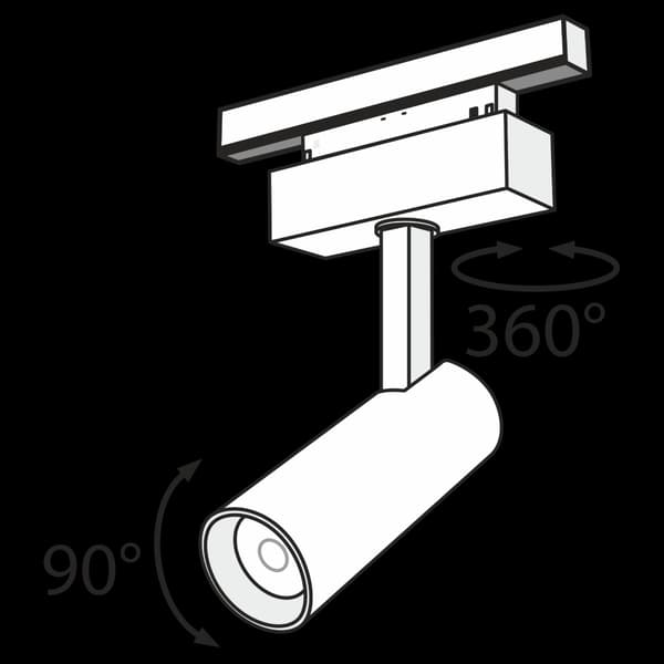 1-vaiheinen musta LED-kohdevalo 9W 4000K FOCUS LED Maytoni Technical