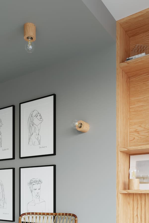 SALGADO-pöytävalaisin, luonnonpuu, Sollux Lighting SL.0674