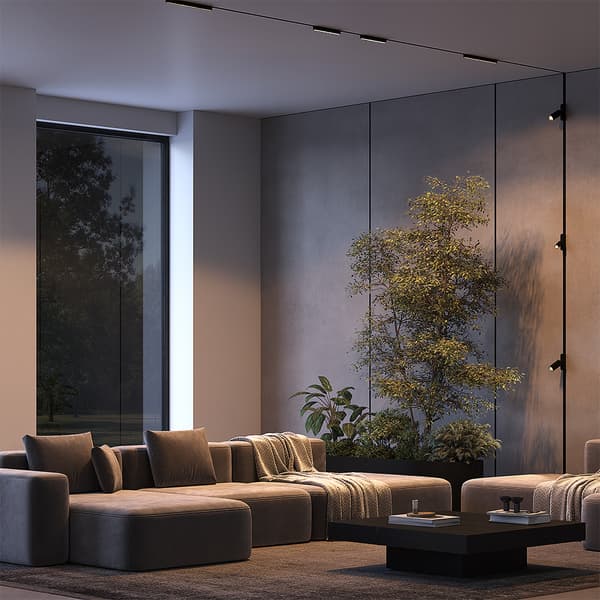 1-faset skinnespot sort lineær LED 6W 3000K POINTS Maytoni Technical