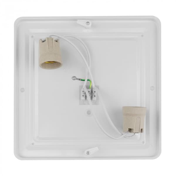 Firkantet loftlampe 30 cm til 2 x E27 40W LED pærer EC20445 Ecolight