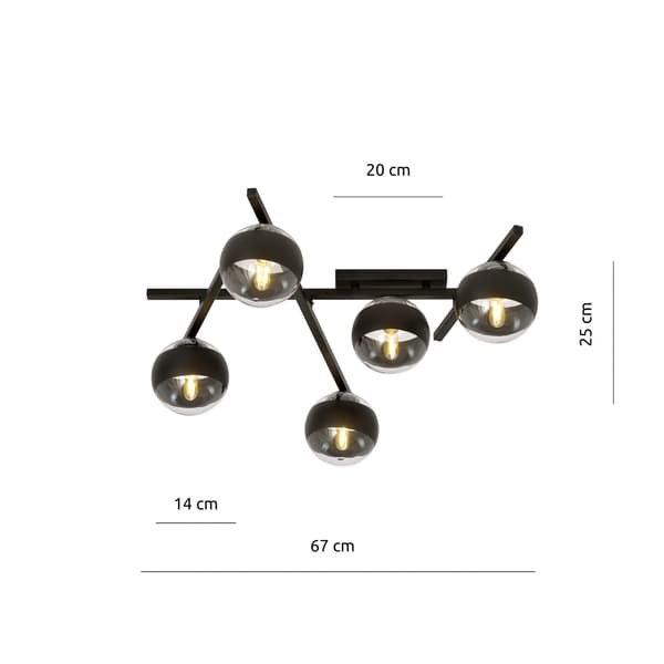 Lysekrone Emibig 5xE14 40W SMART 5 BLACK/STRIPE 1105/5