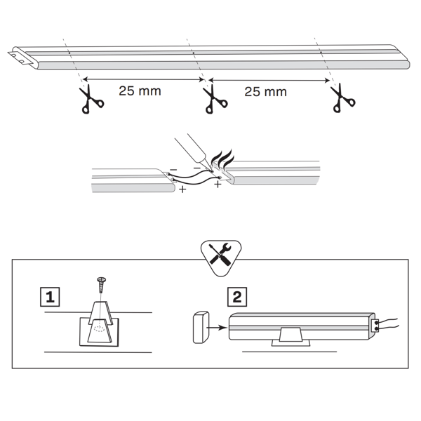 LED-list NEON 12V 2m Rosa IP65 315007 Polux