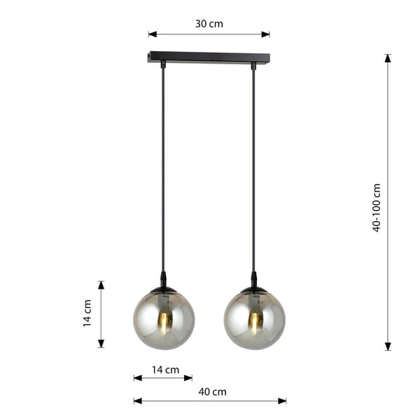 PENDEL Emibig 2xE14 40W COSMO 2 BLACK GRAFIT 712/2