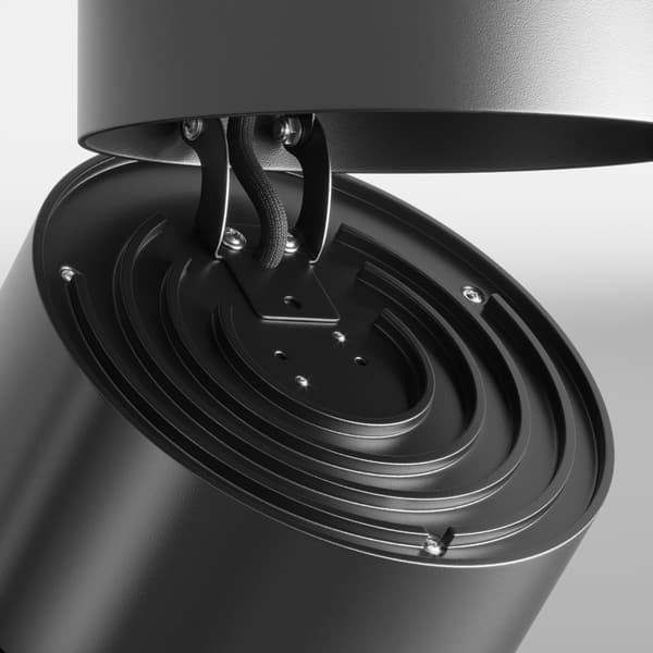 Loftspot moderne sort rund bevægelig LED 15W YIN Maytoni Technical