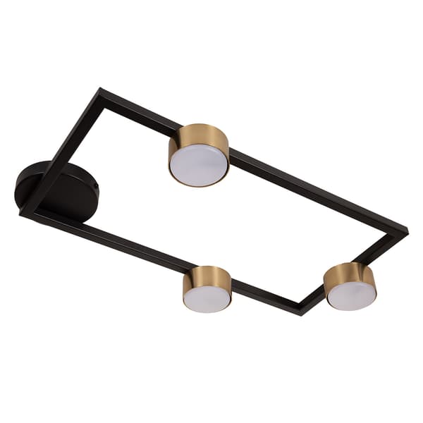 Loftlampe moderne sort rektangulær runde guldspots til stue entre 3xGX53 12W FRAME Sigma Lighting