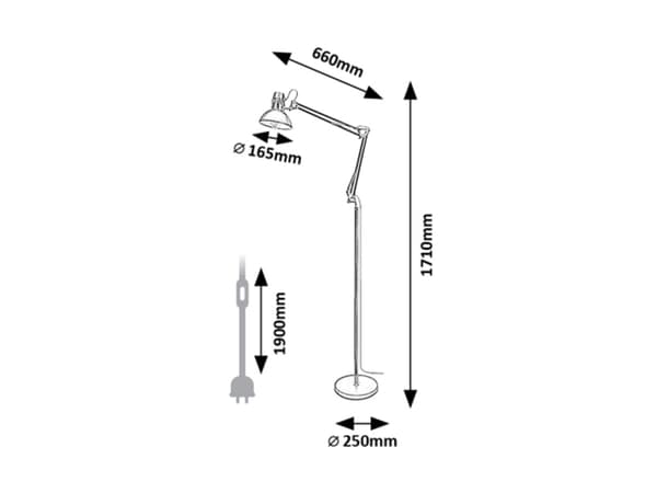 Gulvlampe E27 1x40W Aristeo 2196 Rabalux
