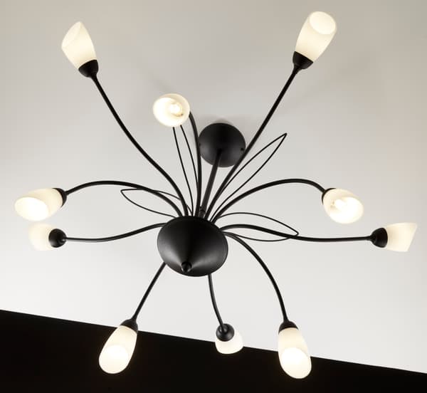 Dekorativ sort loftlampe 10xG9 14W GLORIOSA Jupiter