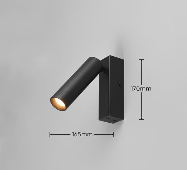 Væglampe moderne sort rektangulær dæmpbar variabel farve LED 5.5W AMBALA Trio