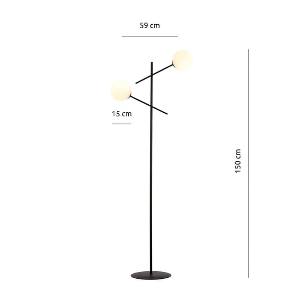 Emibig gulvlampe 2xE14 40W LINEAR LP2 SORT/OPAL 1169/LP2